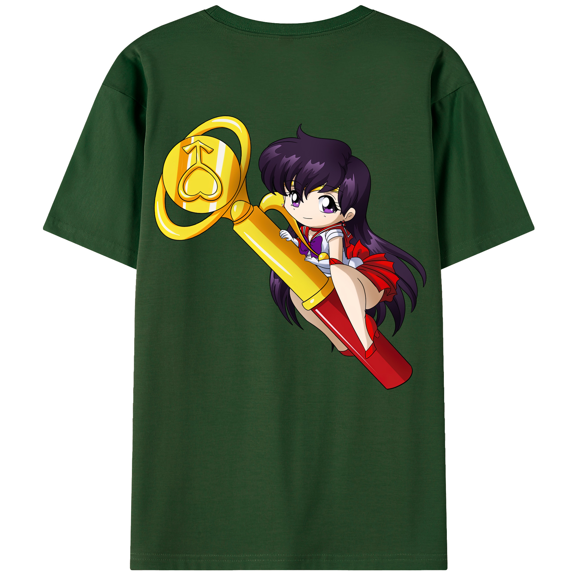 （画像用） 美少女戦士セーラームーン 火野レイ ひの レイ Sailor Moon Hino Rei （セーラーマーズ,Sailor Mars） 綿100％半袖Tシャツ（背面プリント）